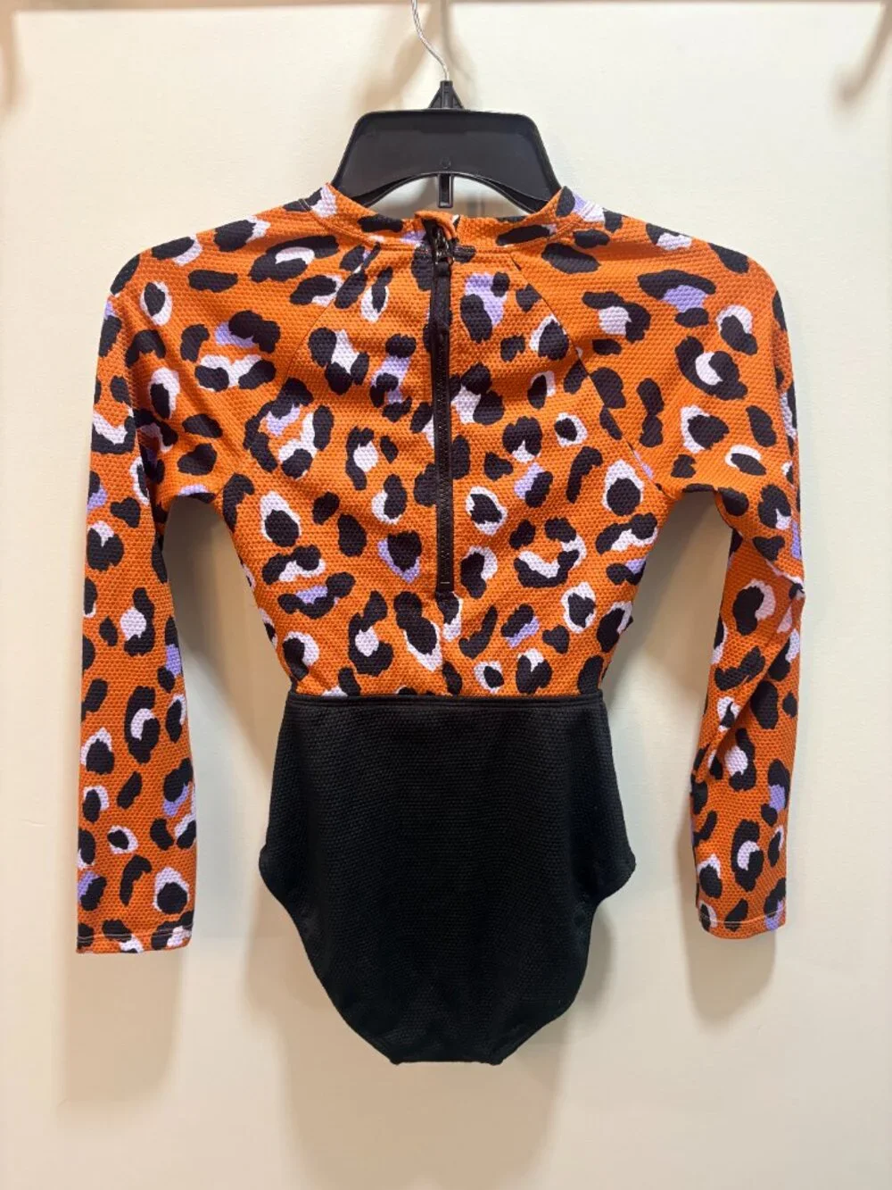 Art Class cheetah print one piece long sleeved swimsuit size girls Large 10/12